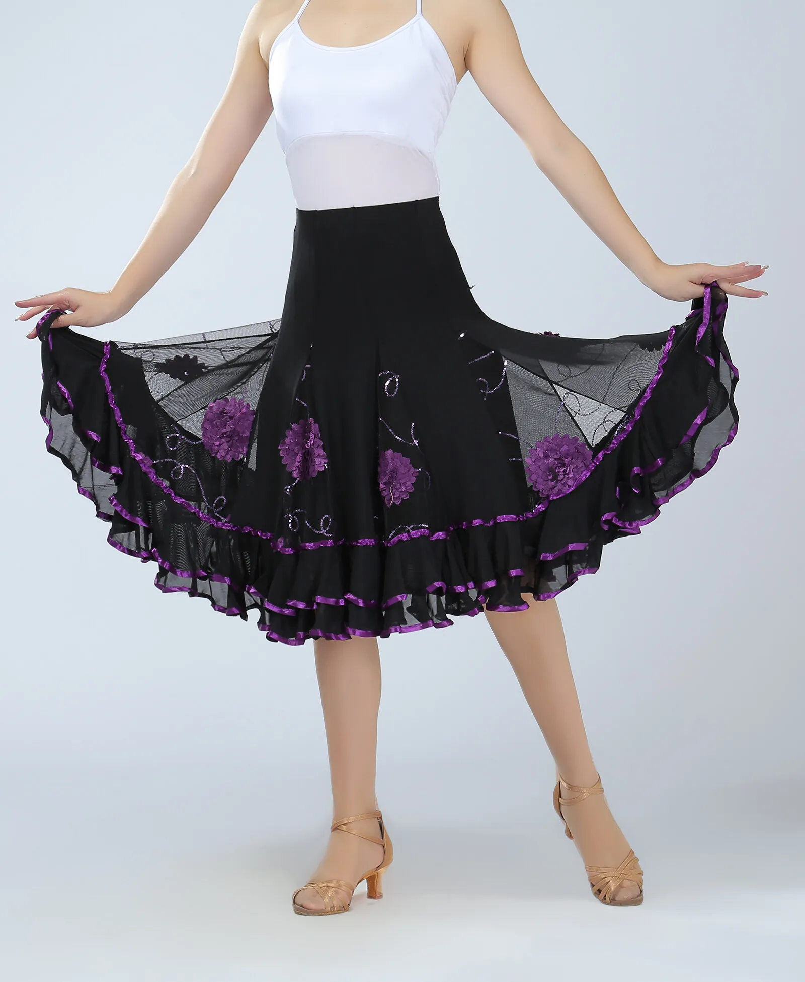 Womens dance skirt large swing skirt national standard ballroom dance costumes