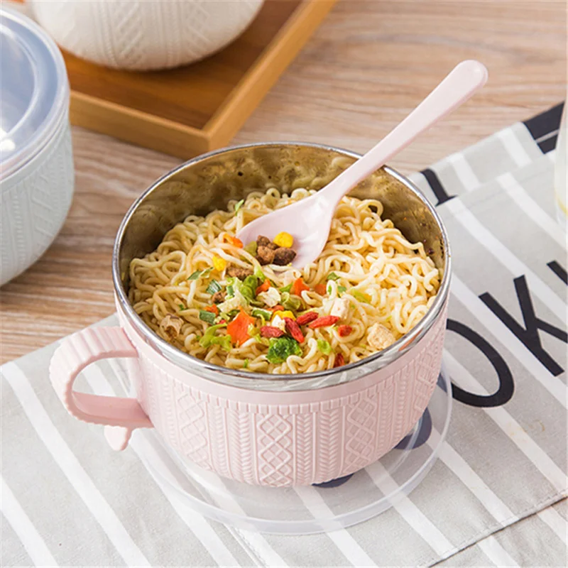 Stainless Steel Ramen Noodles Bowl Anti-scalding Lunch Box Large