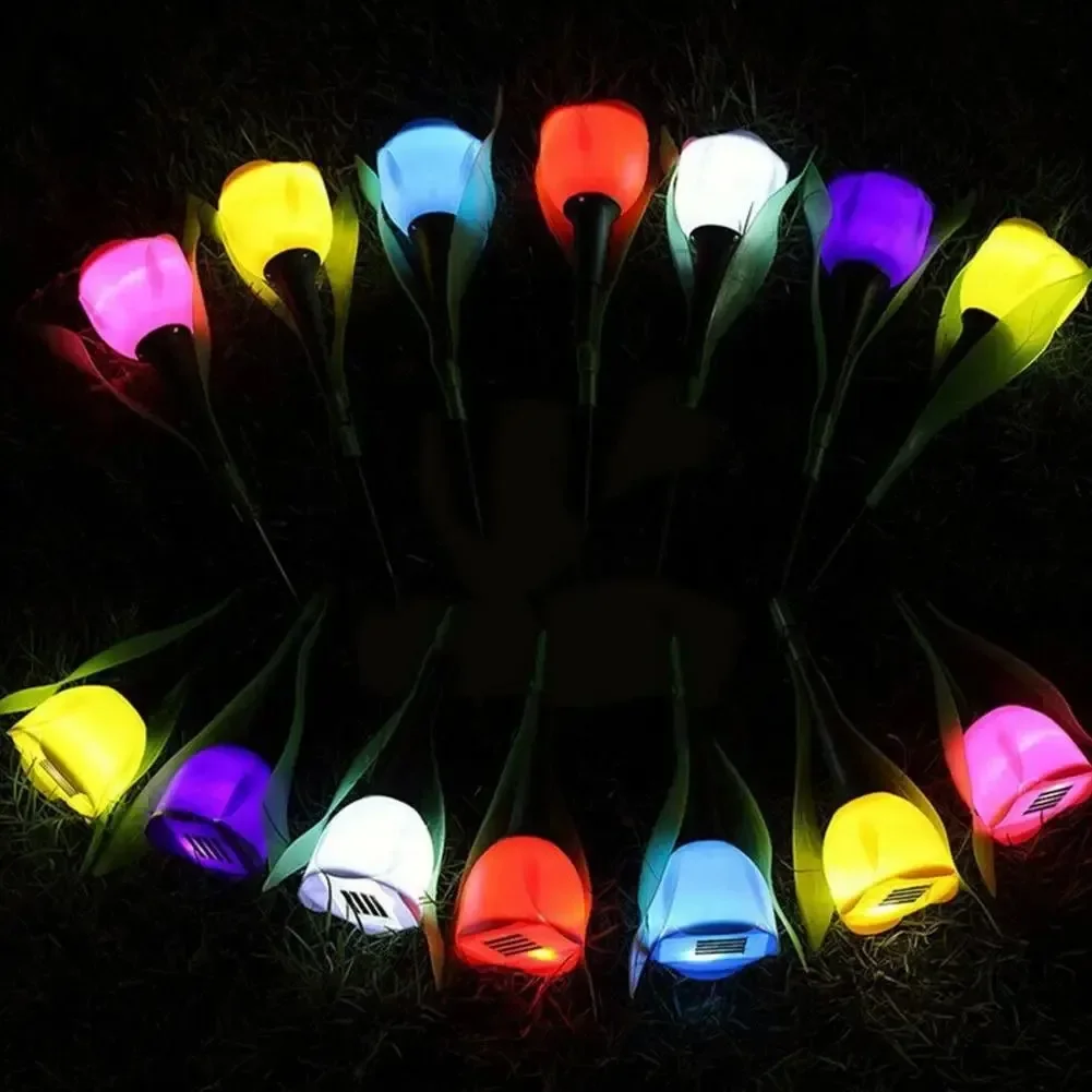 รูปสินค้า โคมไฟ LED พลังงานแสงอาทิตย์ ตกแต่งสวนรูปดอกทิวลิป