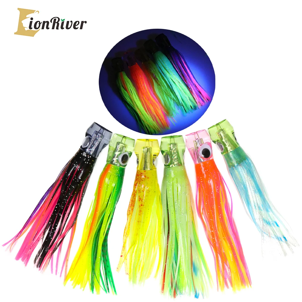 LIONRIVER Squid Skirt Octopus Head Soft Trolling Lure Artificial Baits