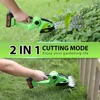 2-in-1,24V Battery Operated Shrubbery Trimmer Handheld Electric Grass Trimmer with 2 Rechargeable Batteries and Charger (Green) 2