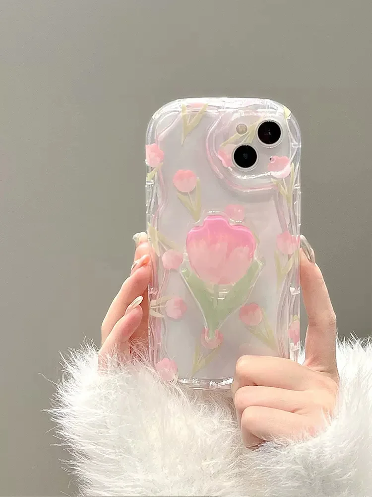 Tulip Grip Holder Wave Cover - Stylish Protective Phone Case