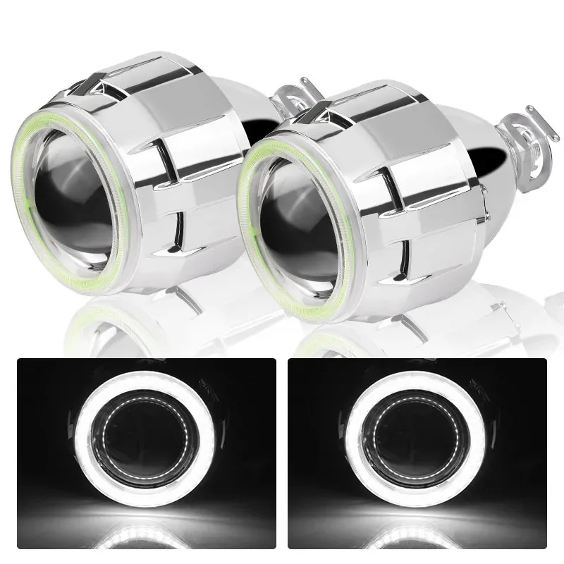 

2.5 inch Angel Eyes Projector Mini Bi-xenon Lens Halo Lenses For Headlight H7 H4 9005 9006 Retrofit Use H1 HID LED Bulbs Lamp