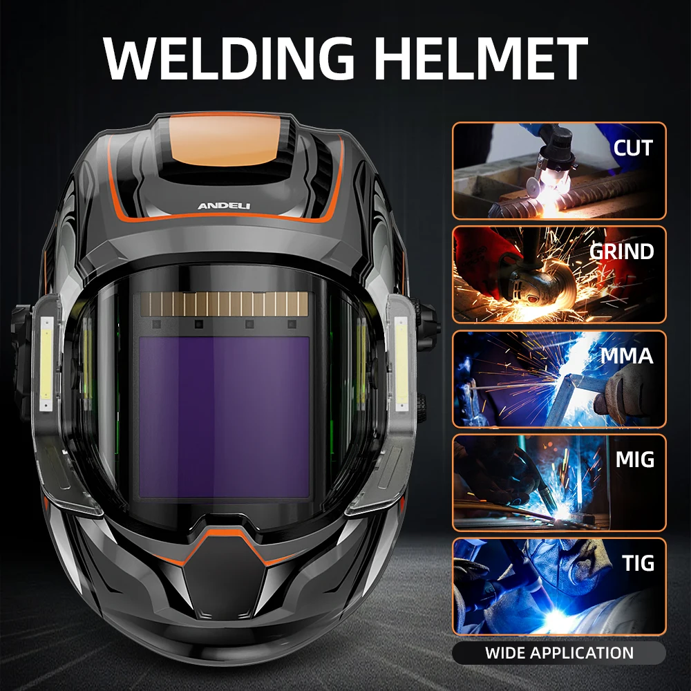 Maschera Professionale Automatica A Casco Per Saldatura Telwin Stream Flame - MMA, TIG, MIG In - Foto 5