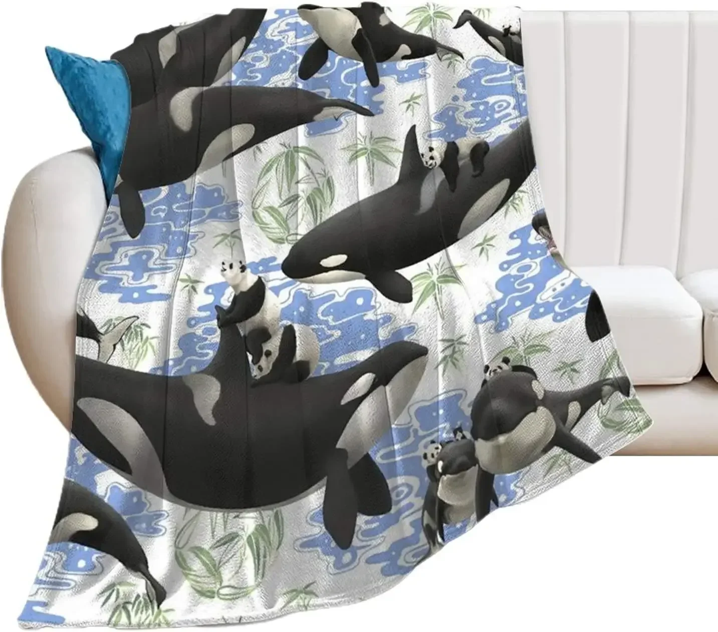 Killer Whale Orca Throw Blanket Ultra Soft Blanket Warm Thin Blanket for Home Bed Couch Blankets Bedspreads for Adults Children 2