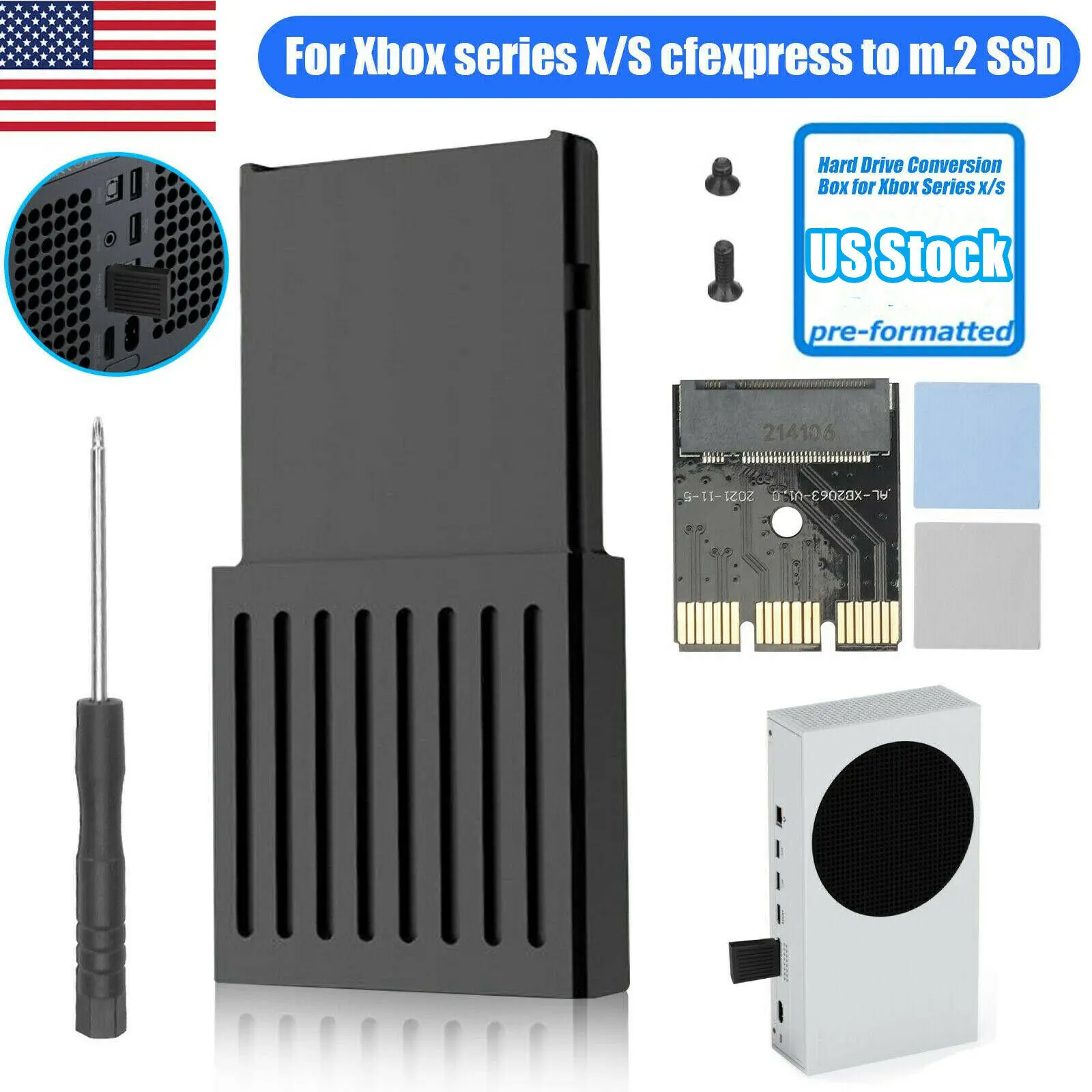 Per Xbox Series X/S Console Esterna M.2 Ssd Hard Drive Expansion Card Box Nero