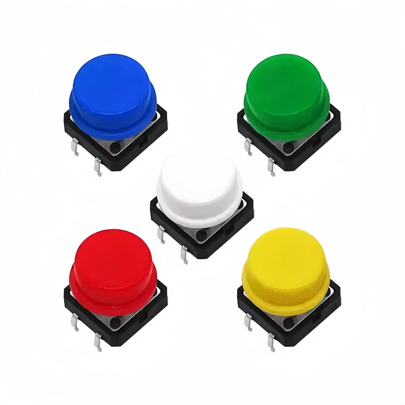 20pcs 12x12x7.3 B3F-4055 DIP Tact Switch Touches switch Micro button 4pin Square Head Yellow Switch cap