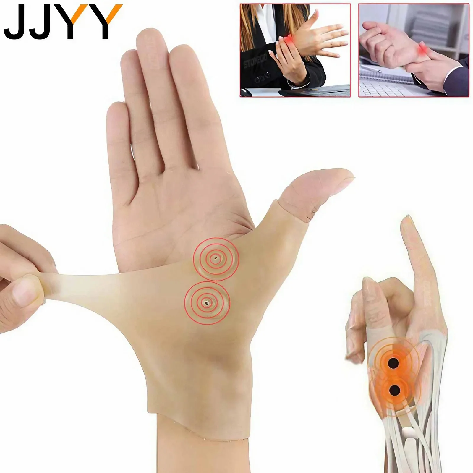 Wrist Support 1PC Magnetic Therapy Wrist Hand Thumb Support Gloves Silicone Gel Arthritis Pressure Corrector Massage Pain Relief Gloves