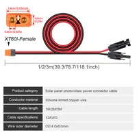 Connecteur solaire de voiture, câble de chargement solaire, câble d'extension de panneau solaire, combinaison 12awg pour générateur solaire, centrale électrique Portable 2