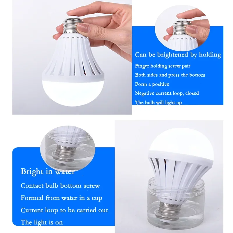 E27 Energy Saving Intelligent Emergency Rechargeable Lamp Household LED Bulb 15W LED Emergency Light Led Bulb Lighting Lamp