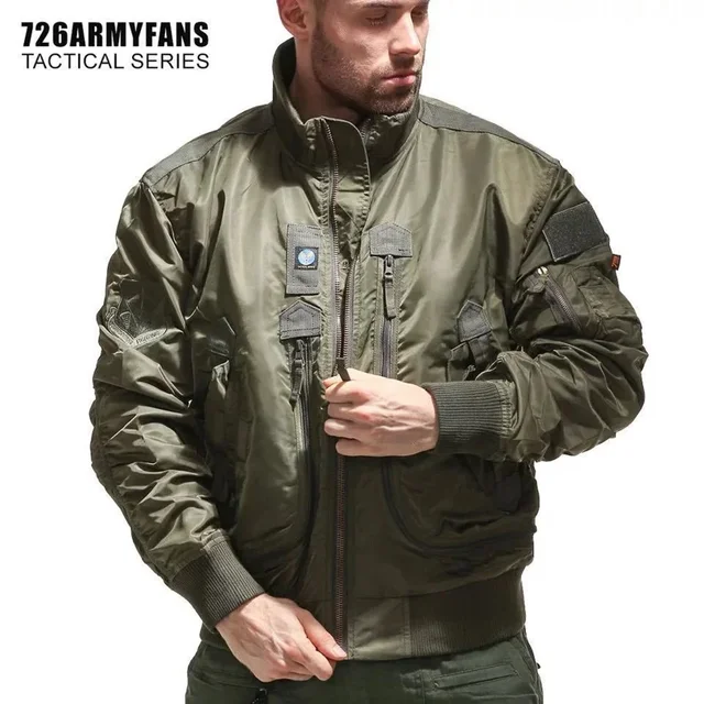 キヨ ma-1 2025 Ma-1 Ma-1 Functional Bomber Jacket for Men, Large Retro