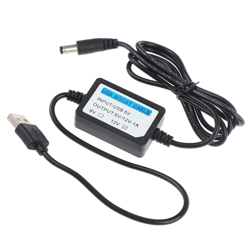 1개 USB 충전 전원 부스트 케이블 DC 2.1x5.5mm 5V에서 DC 9V/12V 1A 스텝업 케이블'