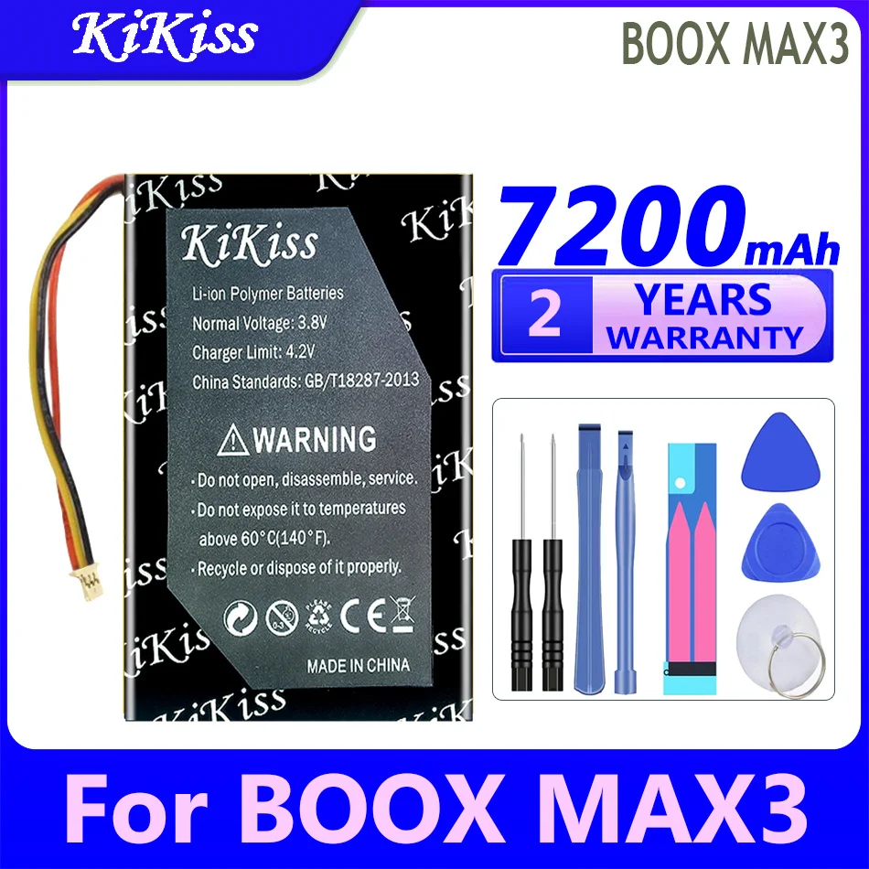 

6900mAh/7200mAh KiKiss Powerful Battery For Onyx BOOX Note lite MAX 2 3 MAX2 MAX3 2588158 Ebook