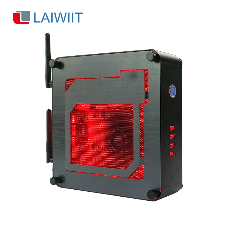 

LAIWIIT Intel core i3 i5 i7 mini vehicle pc Core mini desktop computer host support 1*HD wifi BT with power cord and pcie slot