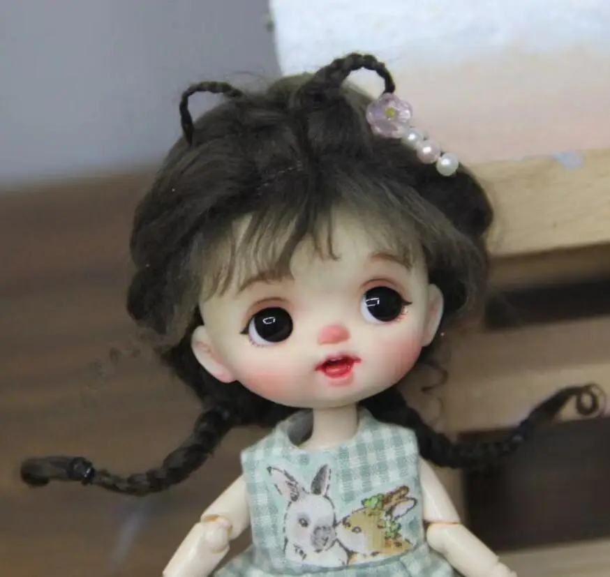 

1/8 BJD OB11 doll wig, Head circumference 13.5-14.5cm wig 1 piece