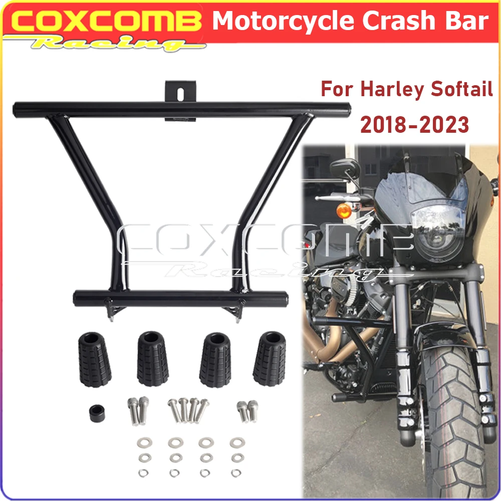 

Шоссе Peg высокий 2-ступенчатый Мотоцикл Защита двигателя полоса для Harley Softail Fat Bob Street Bob Standard Low Rider S 114 2018-23