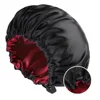 Wholesale Satin Bonnet for Sleeping Silky Bonnet Cap Large Double Layer Reversible Adjustable Sleep Bonnet Used To Hair Care 1