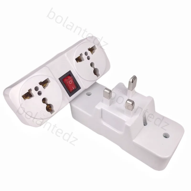 Plug Adapter White Portable 250V 6/10A Universal Travel Adaptor Socket Europe Extension Socket Power Converter Plug With On Off Light Switch Electrical Socket Power Socket Plug Outlet Extender Power Extension Plug Extension Sockets