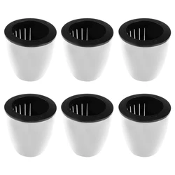 Set of 6 Decorative Self - Watering Indoor Planters with Cotton Wick - 4.7 Inch (6 Pcs)