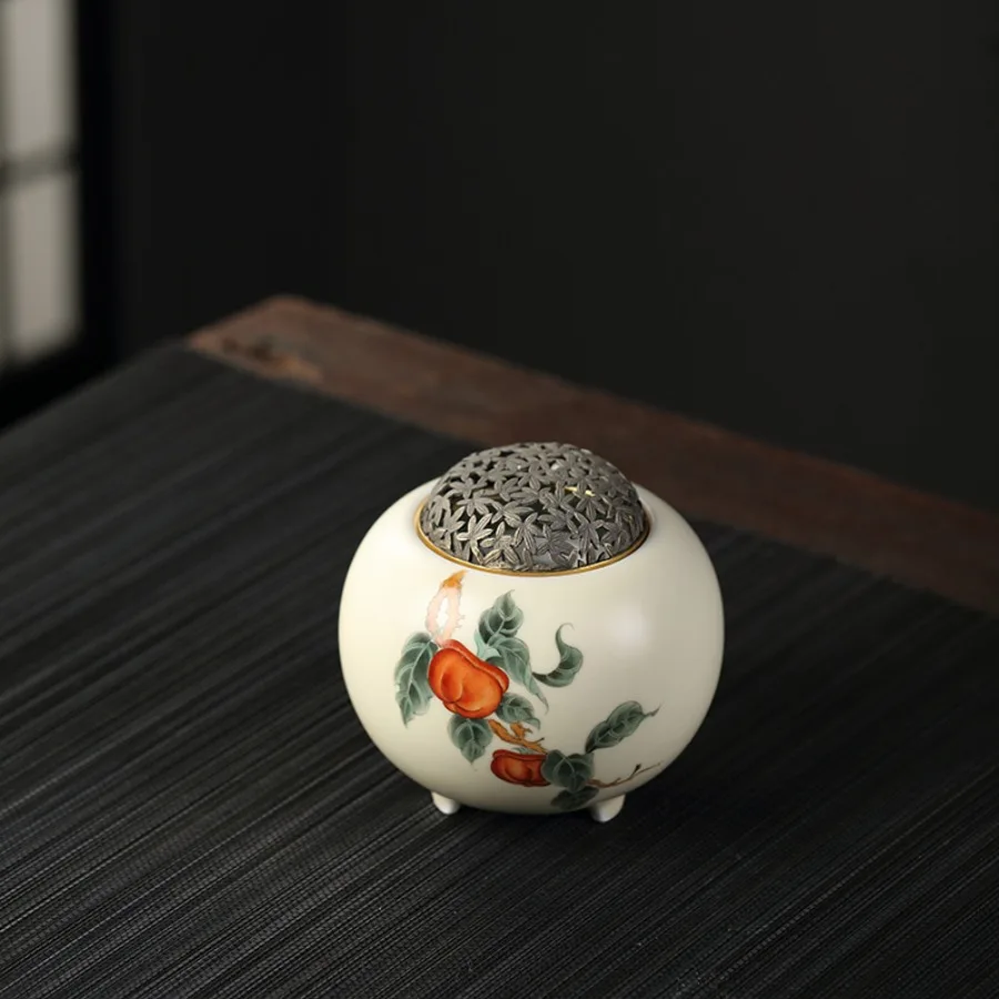 

Ornament Incense Burner Ceramic Decoration Porcelain Incense Burner Modern Chinese Minimalistic Portable Porte Encens Home Decor