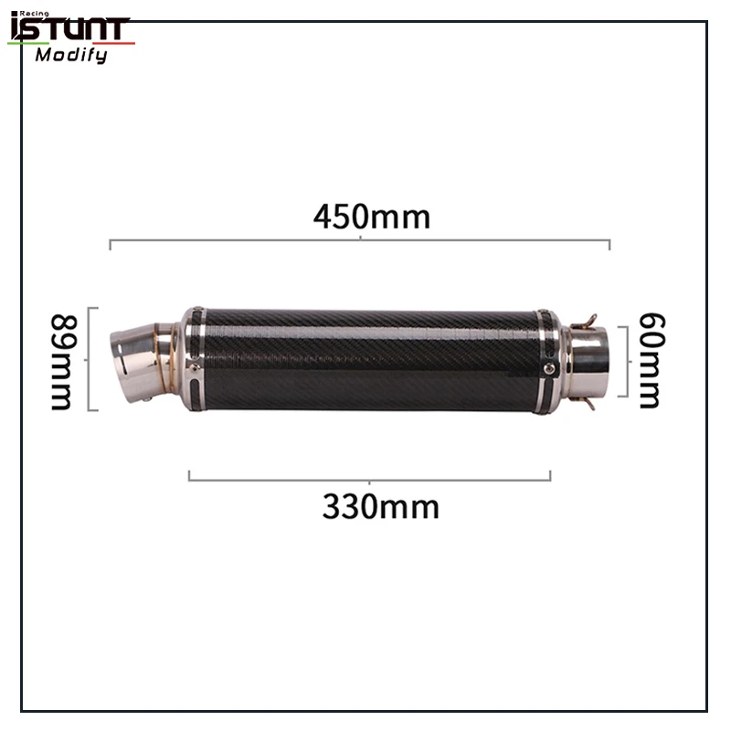 Universal 51mm/60mm Motorcycle Exhaust Escape Moto Systems Modify Carbon Fiber Muffler With Removable DB Killer For R15 CBR 500 - Image 3