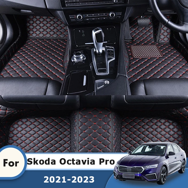 

RHD Carpets Car Floor Mats For Skoda Octavia Pro 2021 2022 2023 Foot Rugs Styling Auto Interior Accessories Waterproof Parts