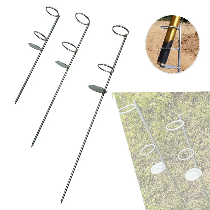 

30/40/50cm Portable Fishing Rod Holder Support Stainless Steel Ground Spike Rod Rest Stand Bank Fishing Ground Rod Holder Tackle