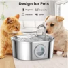 3.2L Cat Automatic Water Dispenser Smart Cat Fountain Pet Auto Water Feeder with Visible Window Dog Stainless Steel Water Bowl 4