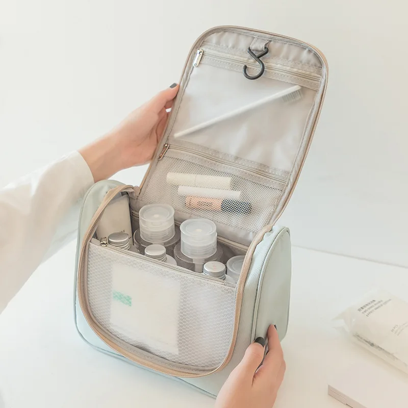 1 Piece Large Capacity Makeup Storage Bag Travel Toiletry Bag Organizer with Hook Portable Women Cosmetic Bag Make Up Pouch New