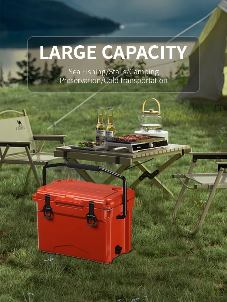18QT Modern Outdoor Camouflage Green White Beer Cooler Box Rotomolded Insulated Camping Cooler With Backpack Handle For Food Use
