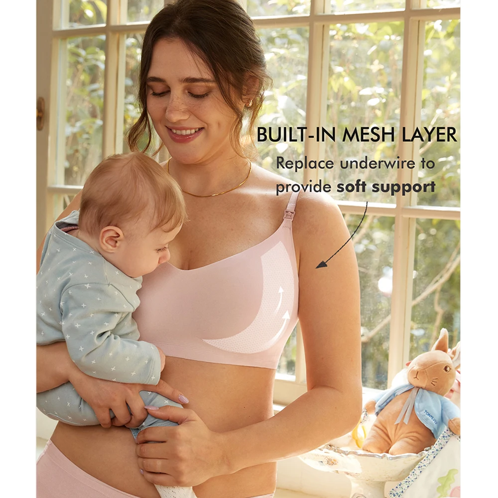 MOMANDA Smooth Nursing Bras for Breastfeeding Support Seamless Sleep  Bralette Wireless Maternity Wirefree For Pregnant Women