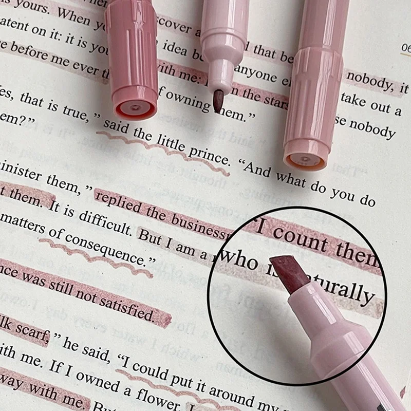 4 Teile/schachtel Kreative Gradienten Dual-Kopf Highlighter Stift Student Augenschutz Bunte Marker Stift DIY Journal Dekoration Werkzeug – Detail 2