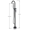 Floor Stand Bathtub Faucet Mixer Single Handle Mixer Tap Black 360 Rotation Spout With ABS Handshower Bath Mixer Shower Faucet 2