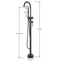 Floor Stand Bathtub Faucet Mixer Single Handle Mixer Tap Black 360 Rotation Spout With ABS Handshower Bath Mixer Shower Faucet 2