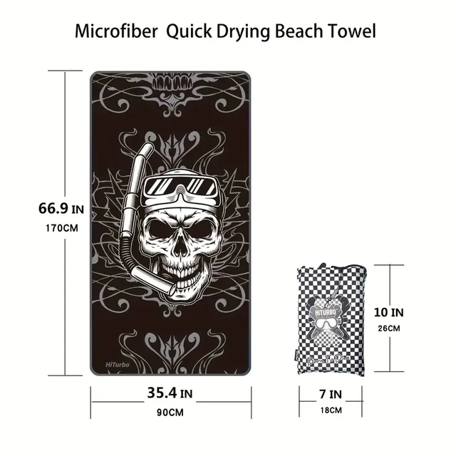 HiTurbo Microfiber Marine Animal Beach Towel Absorbent Quick dry Soft Yoga Swimming Resort Mountain climbing towel 2