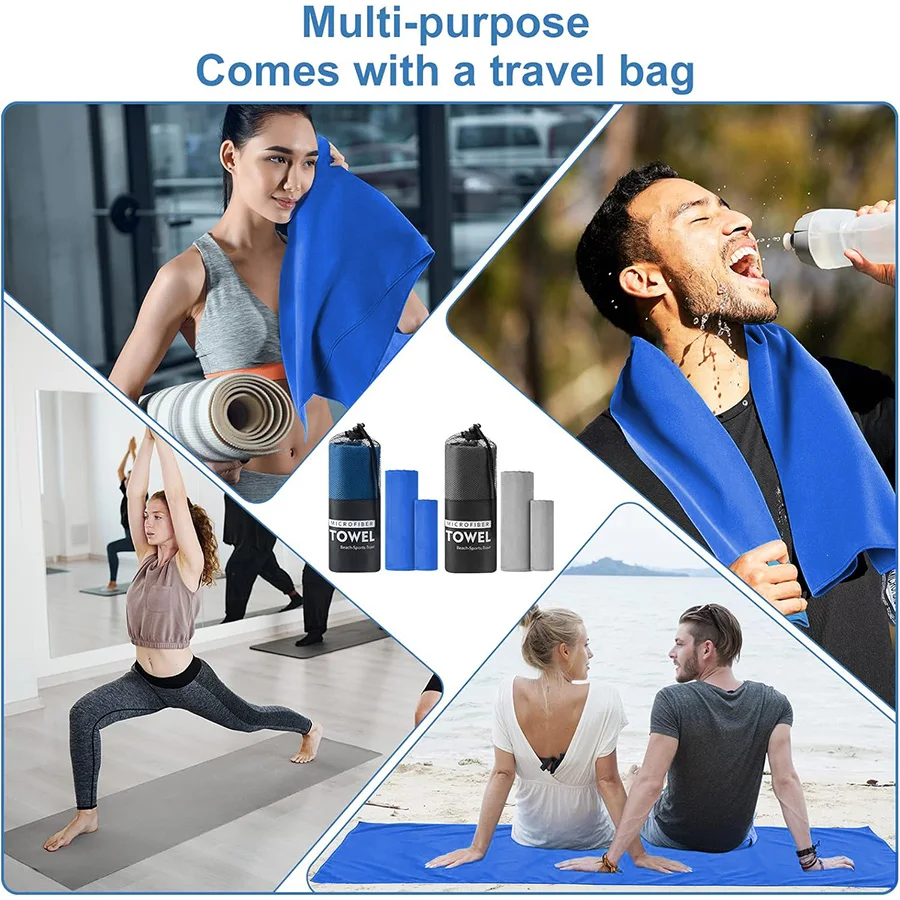 1-pcs Yoga Mat Towel - Microfibre quick-drying towel, non-slip, moisture wicking, suitable for hot yoga, power yoga 2