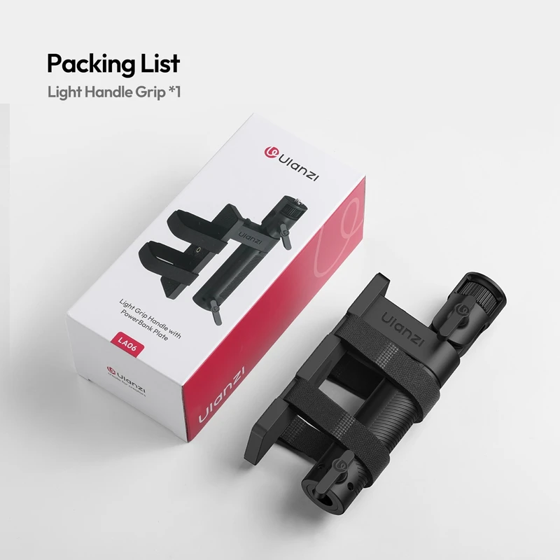 Ulanzi LA06 Light Handle Grip with Power Mount 1/4" Thread for Small COB Lights for Strap Mount or Expansion Mount 4KG Load