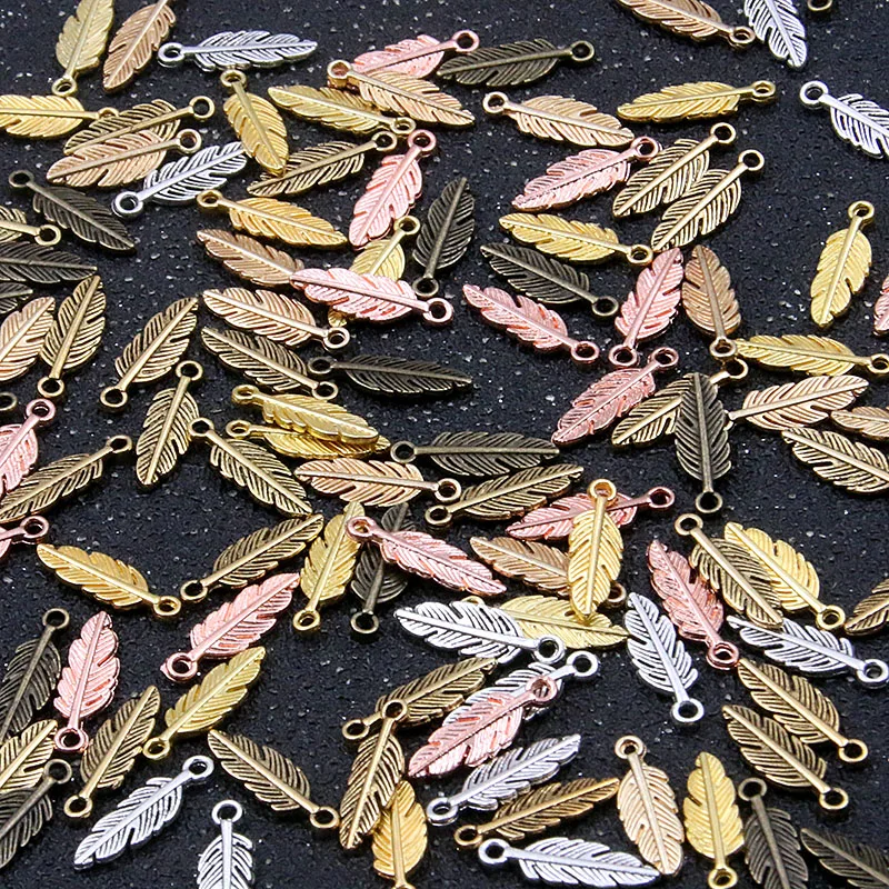

80pcs 5*15mm 6 Color MINI Leaves Charms New Metal Zinc Alloy Plant Pendant DIY Handmade Craft Makings