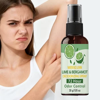 Lime Bergamot Deodorizing Spray 72H Long Lasting Body Spray with Collagen Hyaluronic Acid Bee Venom 30g Fresh Scent 1