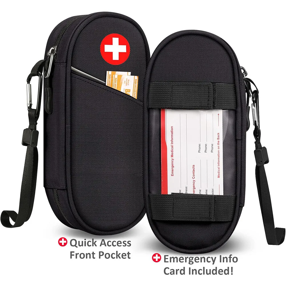 2pcs Medical Carrying Case Outdoor Travel Medication Organizer Bag Emergency Medical Pouch Handheld Medical Ice Pack 1