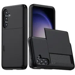 Universal Wallet Phone Case with Hidden Card Slot Holder Cover - Galaxy S23 Ultra (Black)