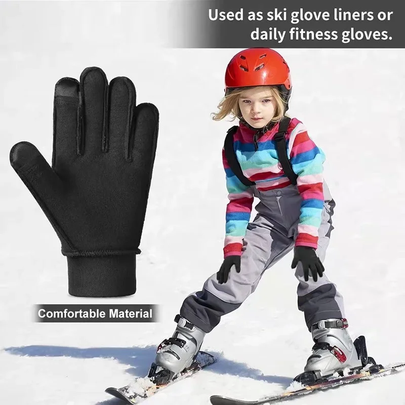 Cycling gloves sport gloves winter gloves Winter children bicycle riding gloves warm non-slip waterproof touch screen outdoor sport bike cycling skiing full-finger gloves