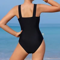 Summer Girls' Swimwear Children's One-Piece Swimsuit with Hollow Design Wide Straps for 8-12Years Older Youngsters Beach Wear 2