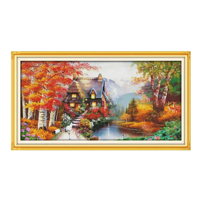 

Набор для вышивки крестиком House of Dreams(2) lanscape garden 14ct 11ct, Набор для вышивки на холсте, рукоделие «сделай сам»