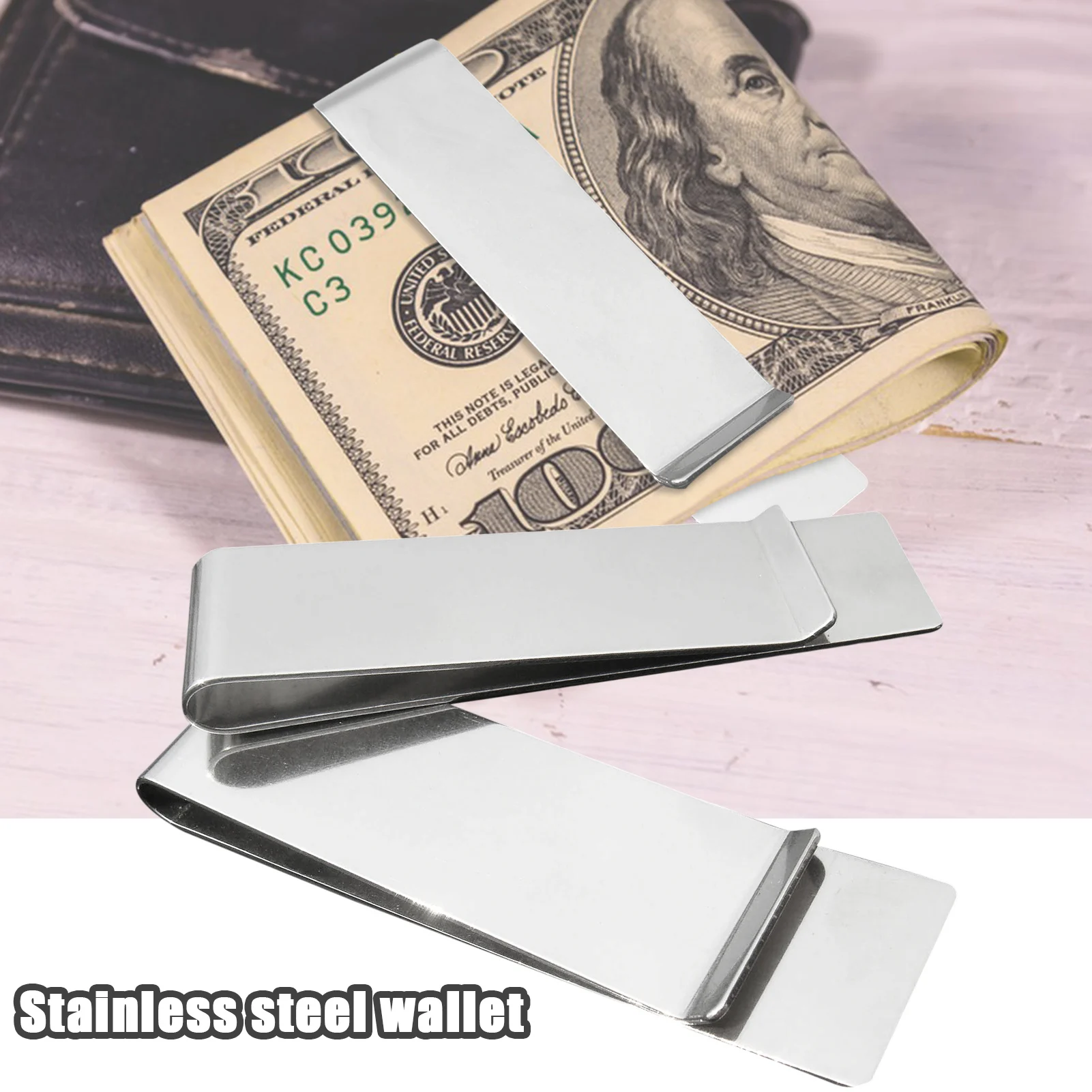 Stainless Steel Money Clip Fashion Simple Silver Creative Banknote Clip Belt Personality Bookmark Metal Ticket Folder metal money clip 1Pcs