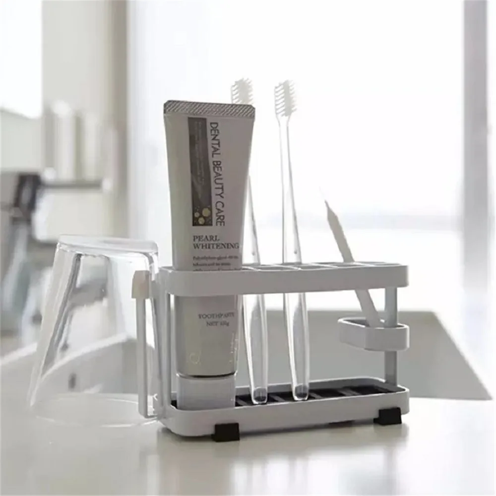 Toothbrush Holder Organizer 10 Slots Toothbrush Toothpaste Cup Holder for Vanity Sink Countertop