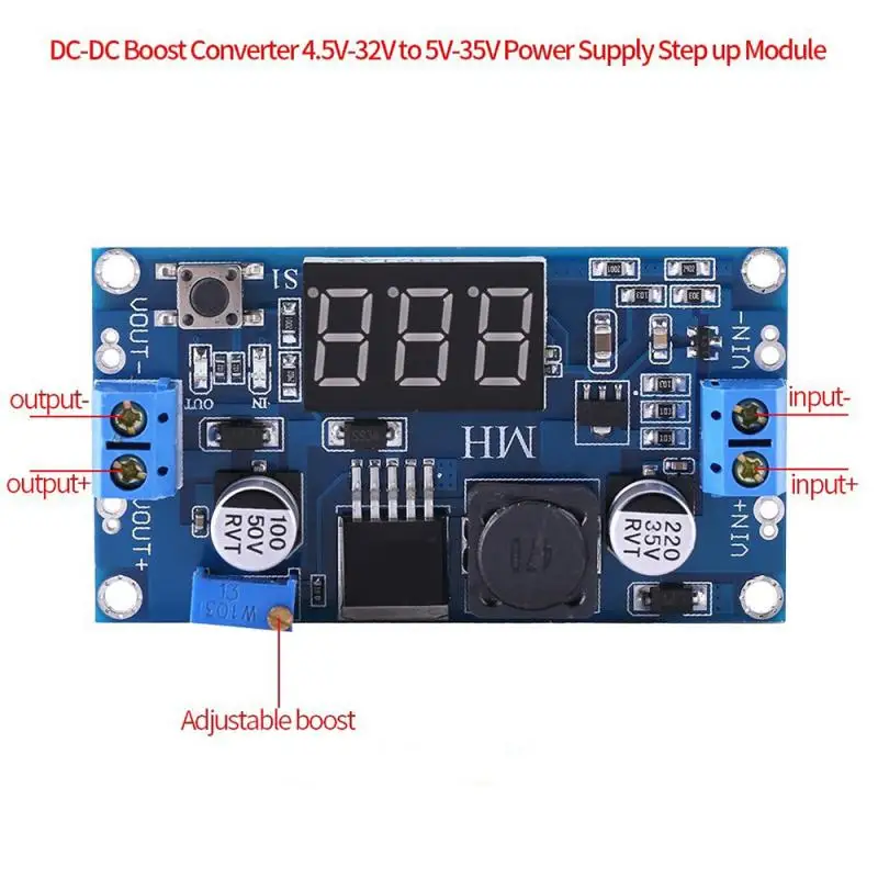 조정 가능한 DC 스텝 다운 컨버터, LED 디스플레이, Lm2596 DC 전압 조정기, 부스트 스텝 업 모듈, 벅 어댑터, 전원 공급 모듈
