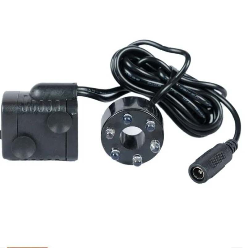 10W GPH 12V 전기 분수 펌프(6개의 따뜻한 조명 포함) 수중 워터 펌프 수족관용