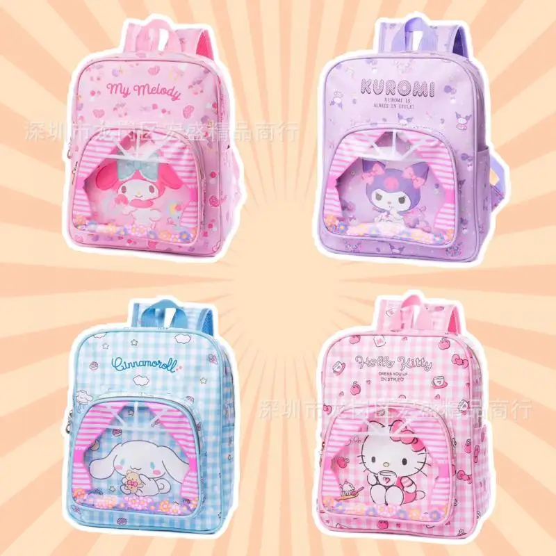 

Kawaii Hellokitty Backpack Sanrio Mymelody Kuromi Cinnamoroll New Cartoon Waterproof Children's School Bag Birthday Gift