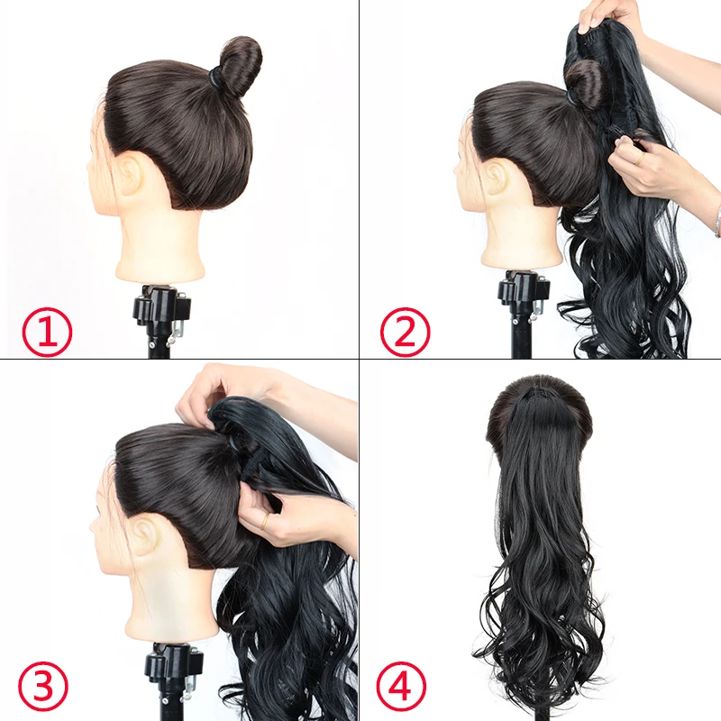 Synthetic 22Inch Long Curly Layered Ponytail Drawstring Clip in Hair Extension Blonde Black Horse Tail for Women clip in ponytail hair extension,synthetic ponytail,synthetic hair accessories,clip in ponytail extensions